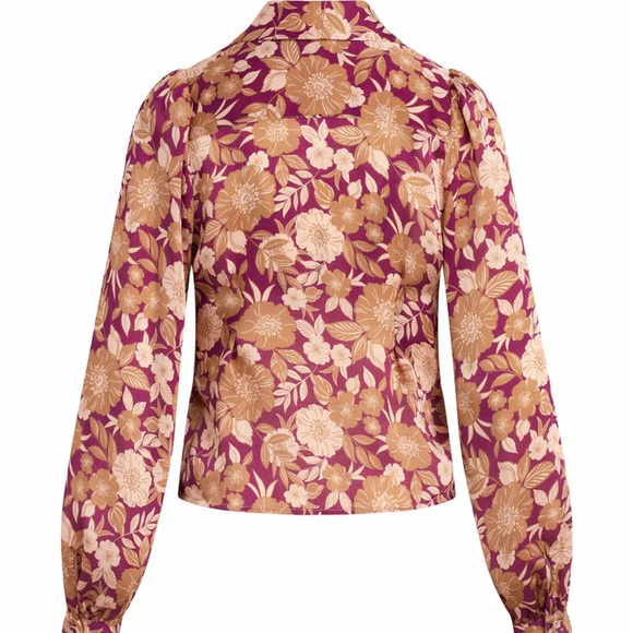 Favorite Daughter x Anthropologie Rami Sm Purple Pink Silky Double Button Front - Picture 10 of 15